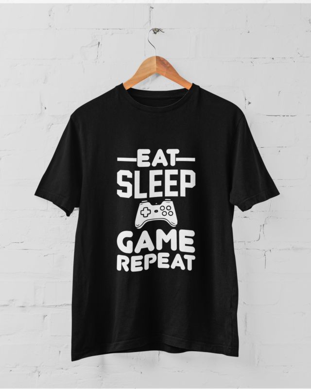 Eat sleep game repeat Unisex T-shirt